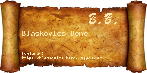 Blaskovics Bene névjegykártya